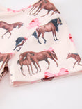 Load image into Gallery viewer, Girls Western Horse Print Twirl Dress Short Sleeve
