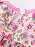 Load image into Gallery viewer, Pink Floral Bow Petals Collar Girls Romper
