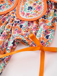 Load image into Gallery viewer, Orange Floral Bow Petals Collar Girls Dress
