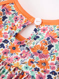 Load image into Gallery viewer, Orange Floral Bow Petals Collar Girls Dress
