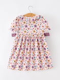 Load image into Gallery viewer, Halloween Thanksgiving Pumpkin Floral Bow Girls Dress
