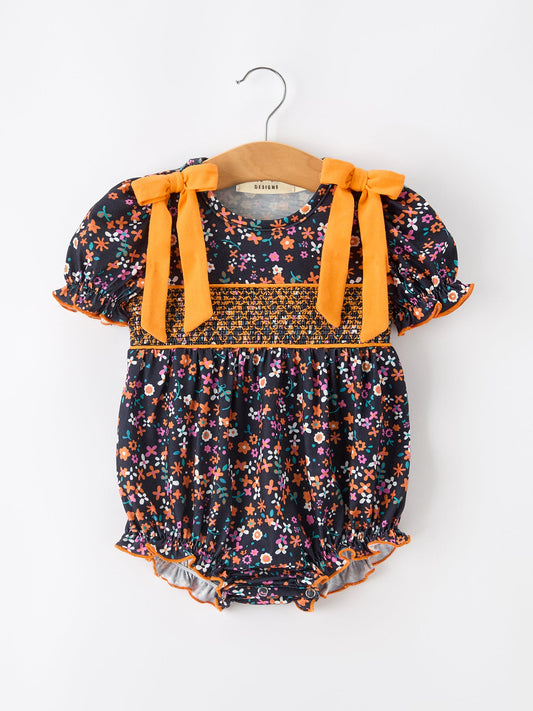 Fall Orange Floral Baby Bubble