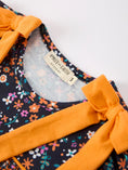 Load image into Gallery viewer, Fall Orange Bow Smocked Floral Girl Dress
