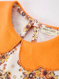 Load image into Gallery viewer, Fall Orange Floral Girl Dress Petals Collar
