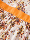 Load image into Gallery viewer, Fall Orange Floral Girl Dress Petals Collar
