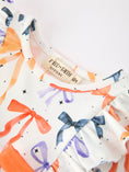 Load image into Gallery viewer, Halloween Bow Print Girls Romper Ruffle Bow Long Sleeve
