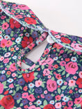 Load image into Gallery viewer, Blue Bow Smocked Floral Girl Dress
