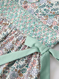 Load image into Gallery viewer, Sage Green Floral Smocked Girl Bloomer Set
