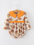 Load image into Gallery viewer, Fall Orange Floral Baby Bubble Petals Collar
