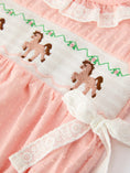 Load image into Gallery viewer, Western Horse Embroidery Girls Romper Lace Petals Collar Puff Sleeve
