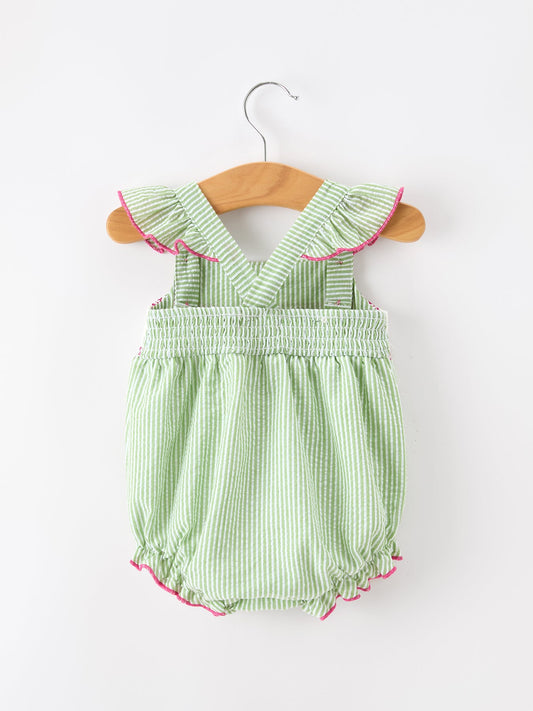 Western Boots Cactus Girls Romper Stripe Ruffle Strap