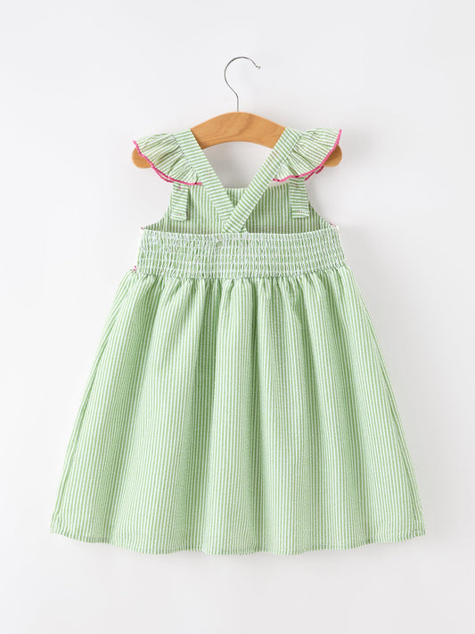 Western Boots Cactus Girls Dress Stripe