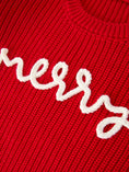 Load image into Gallery viewer, Red Christmas Girls “merry” Pullover Sweater

