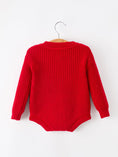 Load image into Gallery viewer, Christmas Candy Cane Merry Knit Baby Romper
