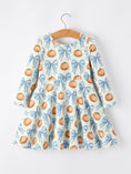 Load image into Gallery viewer, Halloween Thanksgiving Pumpkin Bow Girls Dress Long Sleeve
