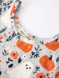 Load image into Gallery viewer, Halloween Pumpkin Ghost Girls Dress Long Sleeve Twirl Dress
