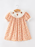 Load image into Gallery viewer, Thanksgiving Turkey Floral Lace Ruffle Girls Dress
