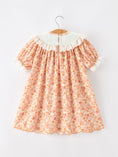 Load image into Gallery viewer, Thanksgiving Turkey Floral Lace Ruffle Girls Dress
