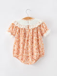 Load image into Gallery viewer, Thanksgiving Turkey Floral Lace Bubble Girls Romper
