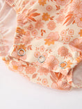 Load image into Gallery viewer, Thanksgiving Turkey Floral Lace Bubble Girls Romper
