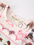 Load image into Gallery viewer, Western Horse Smocked Girls Romper Bow Ruffle Short Sleeve
