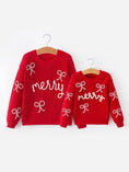Load image into Gallery viewer, Mom and Me Winter Christmas Red "merry" Pullover Sweater

