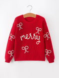 Load image into Gallery viewer, Mom and Me Winter Christmas Red "merry" Pullover Sweater
