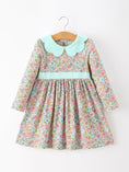 Load image into Gallery viewer, Mint Floral Girl Dress Petals Collar

