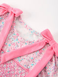 Load image into Gallery viewer, Pink Bow Smocked Floral Baby Bubble
