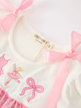 Load image into Gallery viewer, Pink Ballet Embroidery Bow Polka Dot Dress
