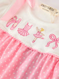 Load image into Gallery viewer, Pink Ballet Embroidery Bow Bubble Romper
