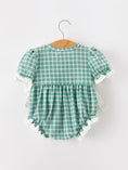 Load image into Gallery viewer, Western Plaid Horse Embroidered Girl Bubble Romper
