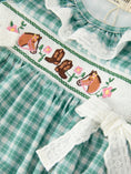 Load image into Gallery viewer, Western Plaid Horse Embroidered Girl Bubble Romper
