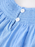 Load image into Gallery viewer, Blue Fall Thanksgiving&Halloween Pumpkin Smock Embroidery Lace Baby Girl Dress
