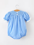 Load image into Gallery viewer, Halloween Thanksgiving Pumpkin Smocked Bubble Romper
