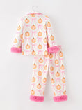 Load image into Gallery viewer, Halloween Thanksgiving Pumpkin Bow Fur Pajama Set
