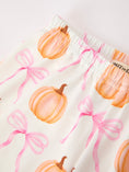 Load image into Gallery viewer, Halloween Thanksgiving Pumpkin Bow Fur Pajama Set

