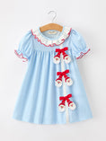 Load image into Gallery viewer, Christmas Santa Bow Plaid Girls Dress
