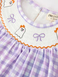 Load image into Gallery viewer, Halloween Ghost Plaid Bow Scallop Girls Dress

