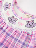 Load image into Gallery viewer, Halloween Plaid Bat Smocked Girls Dress
