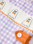 Load image into Gallery viewer, Halloween Ghost Plaid Smocked Baby Boy Romper
