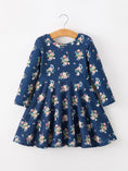 Load image into Gallery viewer, Fall Floral Girls Long Sleeve Dress
