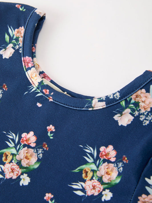 Fall Floral Girls Long Sleeve Dress