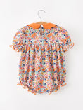 Load image into Gallery viewer, Fall Floral Smocked Petals Collar Girls Bubble Romper
