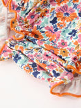 Load image into Gallery viewer, Fall Floral Smocked Petals Collar Girls Bubble Romper
