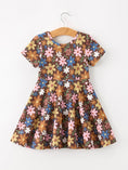 Load image into Gallery viewer, Fall Floral Twirl Girls Dress Short Sleeve
