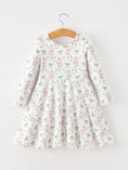 Load image into Gallery viewer, Fall Ballet Bow Girls Long Sleeve Twirl Dress
