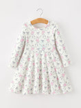 Load image into Gallery viewer, Fall Ballet Bow Girls Long Sleeve Twirl Dress
