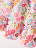 Load image into Gallery viewer, Fall Butterfly Floral Print Girls Ruffle Hem Twirl Dress
