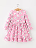 Load image into Gallery viewer, Fall Cat Print Girls Ruffle Hem Twirl Dress
